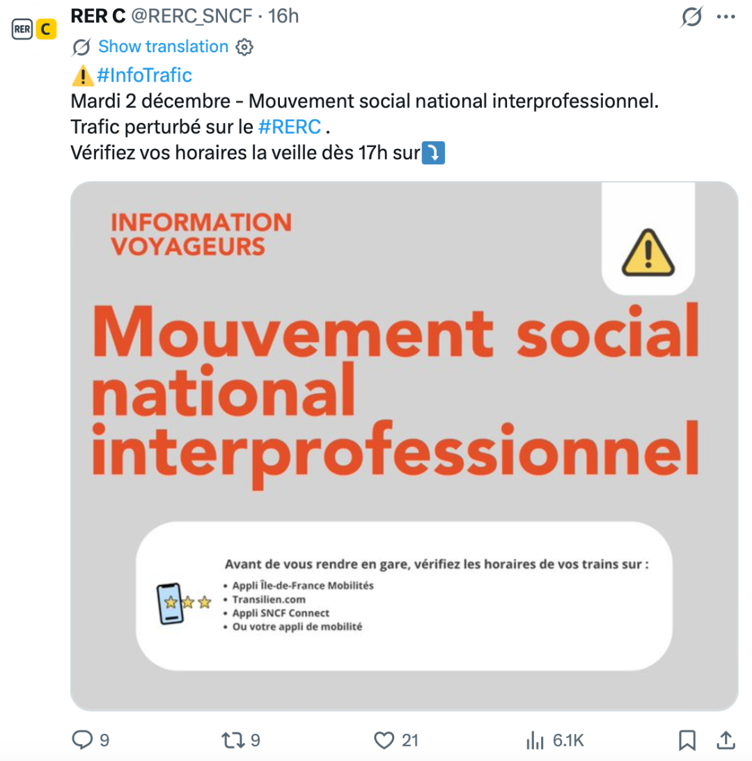 法国迎来跨行业罢工